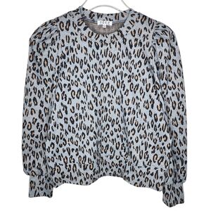 TCEC ~ Leopard Print Puff Sleeve Top Size Small